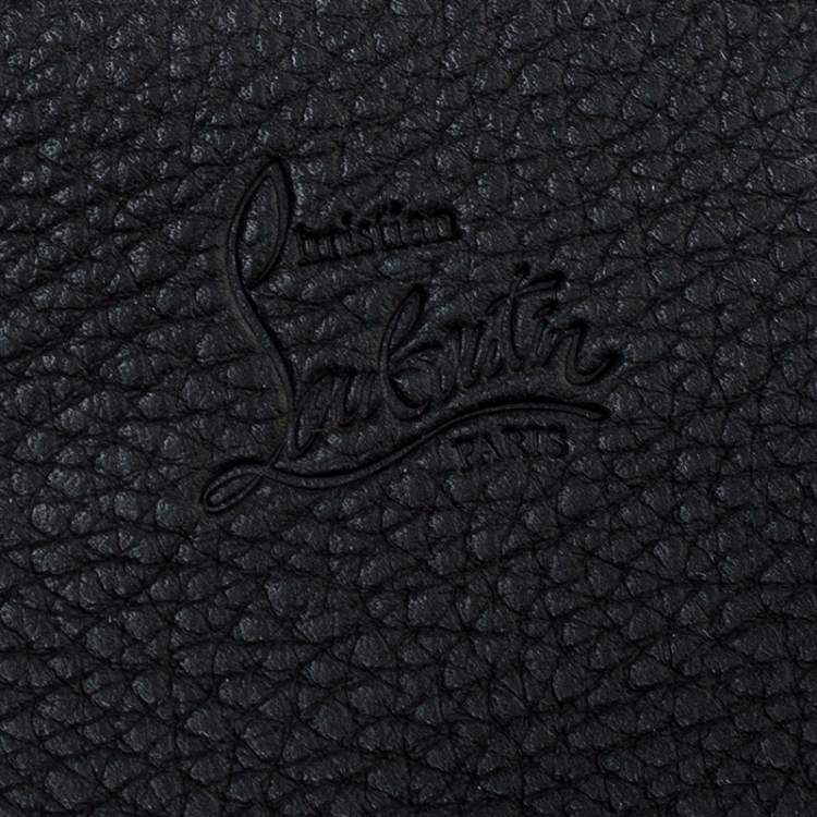 Pre Owned Christian Louboutin Black/Multicolor Leather and Embroidered Fabric Paloma Chain Clutch