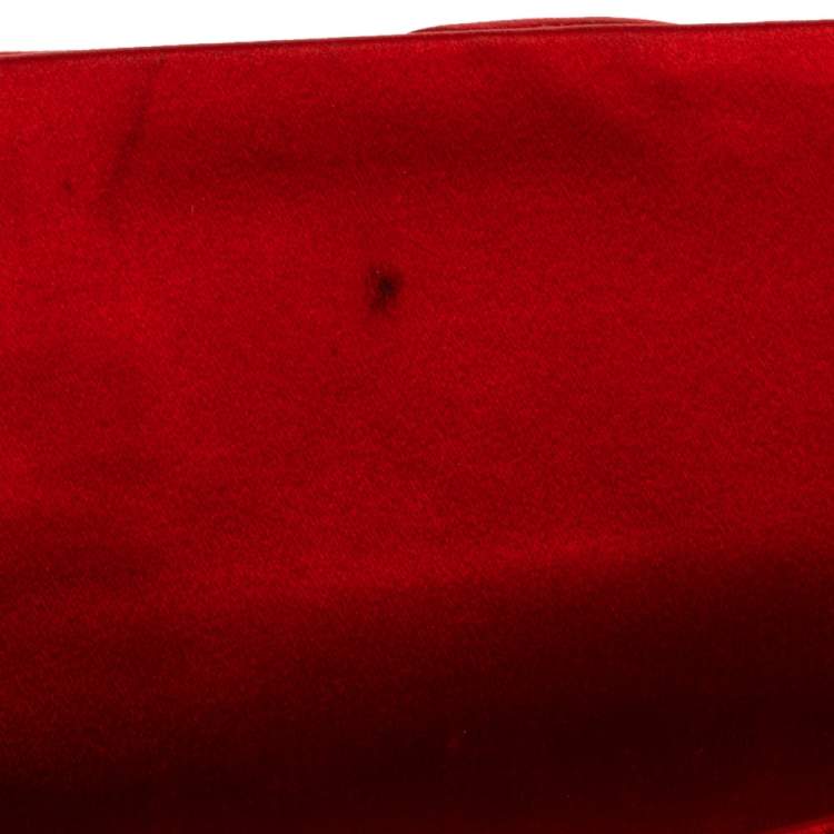 Pre Owned Christian Louboutin Red Satin Clutch