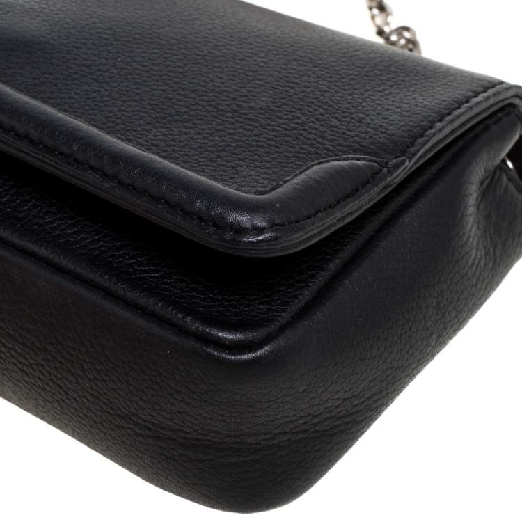 Pre Owned Christian Louboutin Black Leather Artemis Studded Shoulder Bag
