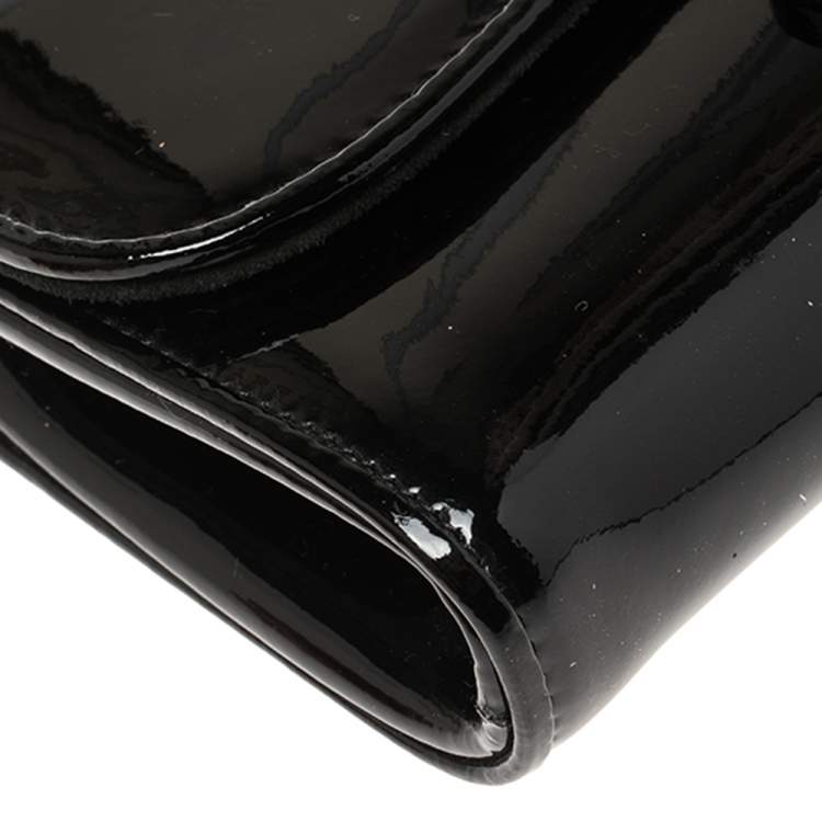 Pre Owned Christian Louboutin Black Patent Leather Riviera Clutch