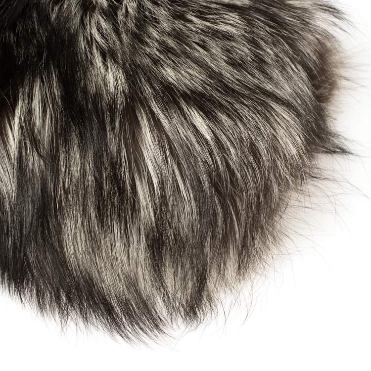 Pre Owned Christian Louboutin Tri Color Fox Fur Anastasia Clutch Bag