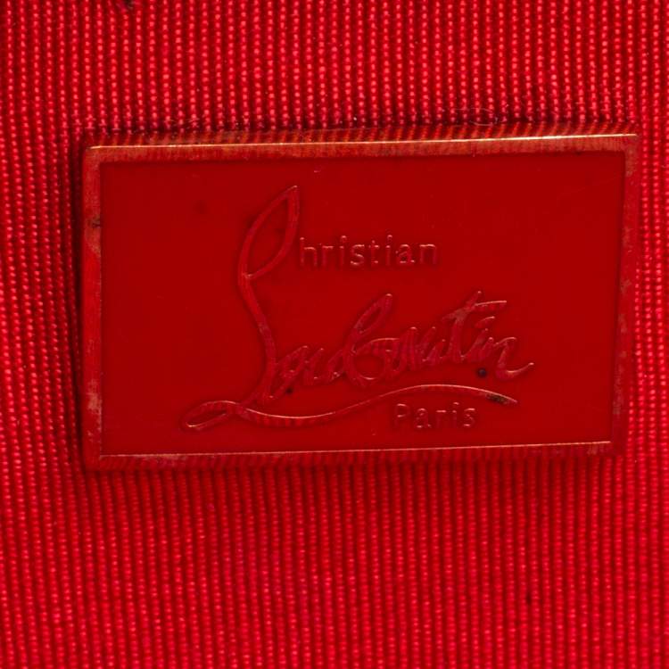 Pre Owned Christian Louboutin Tan Python Cleo Clutch