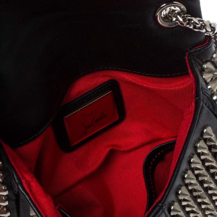 Pre Owned Christian Louboutin Back Leather Mini Spiked Sweet Charity Crossbody Bag