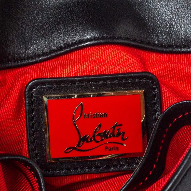Pre Owned Christian Louboutin Back Leather Mini Spiked Sweet Charity Crossbody Bag