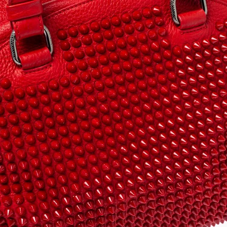 Pre Owned Christian Louboutin Red Leather Panettone Spiked Satchel
