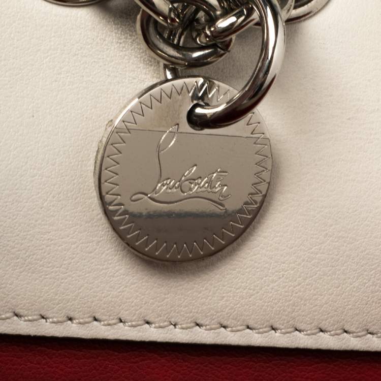 مملوكة مسبقًا Christian Louboutin Ivory Leather Mini Sweet Charity Pearl Crossbody Bag