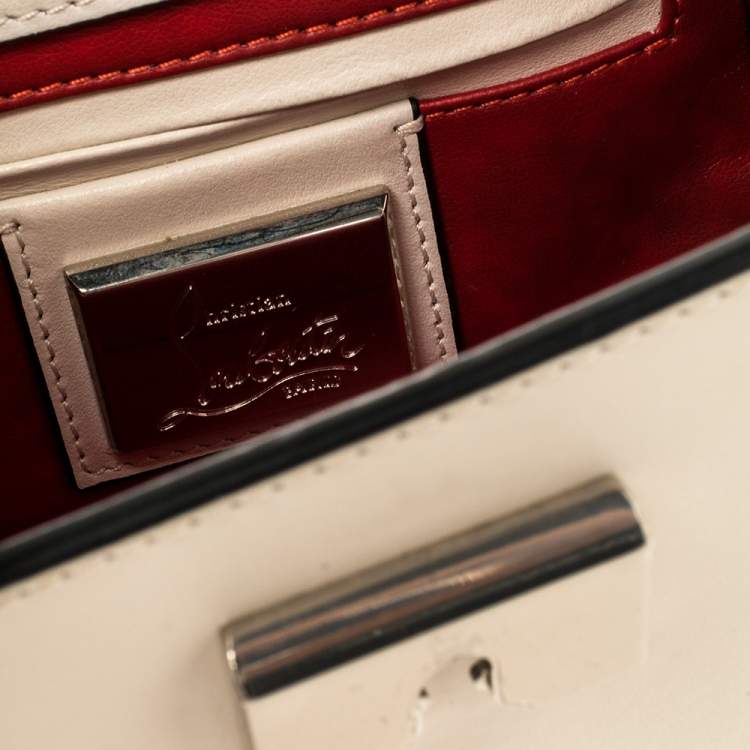 مملوكة مسبقًا Christian Louboutin Ivory Leather Mini Sweet Charity Pearl Crossbody Bag