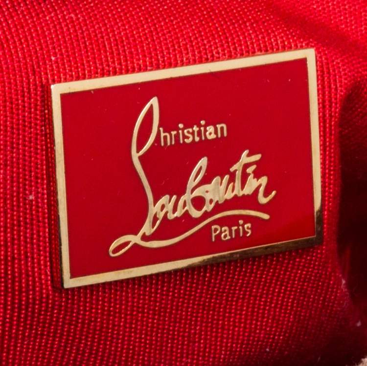Pre Owned Christian Louboutin Beige Patent Leather Riviera Clutch