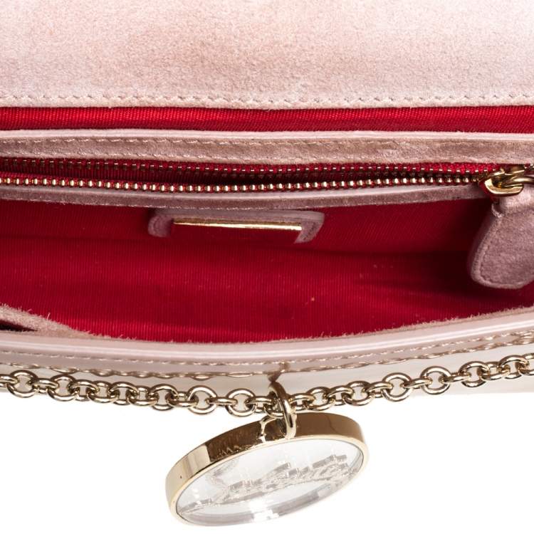 Pre Owned Christian Louboutin Beige Patent Leather Riviera Clutch