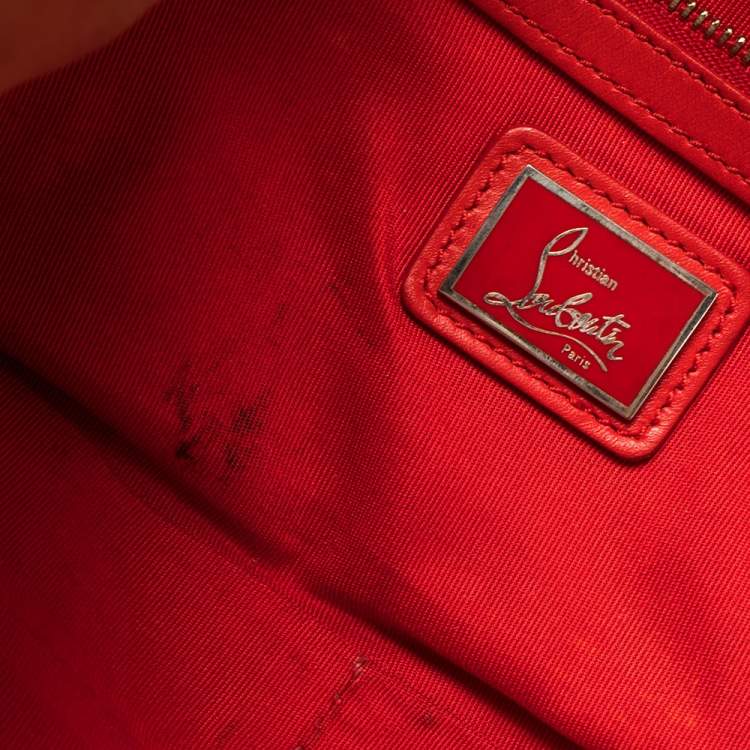 مملوكة مسبقًا Christian Louboutin Red Python Skin Front Flap Shoulder Bag