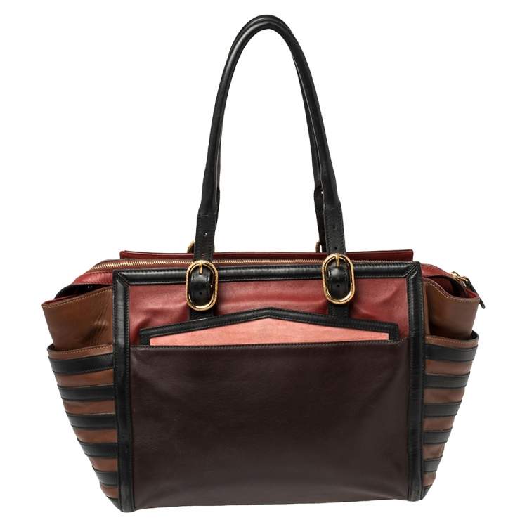Pre Owned Christian Louboutin Multicolor Leather Buckle Tote