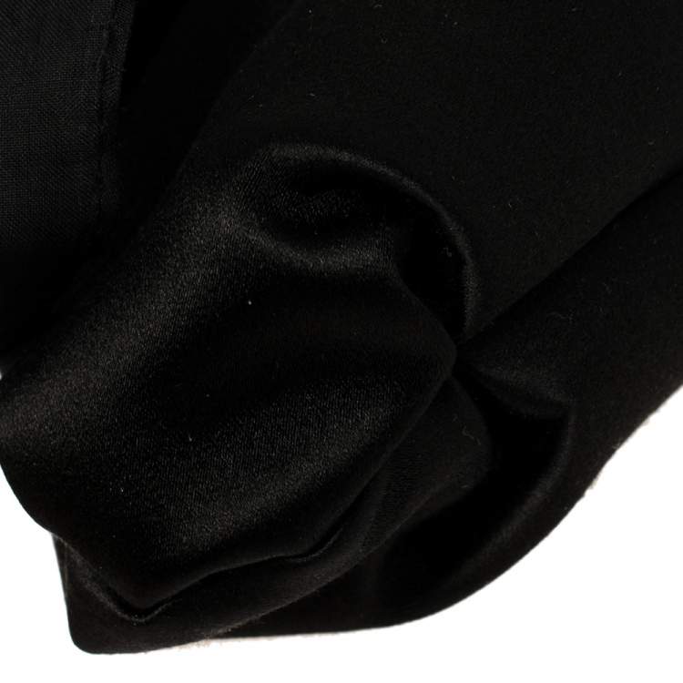 Pre Owned Christian Louboutin Black Satin Loubi Lula Clutch
