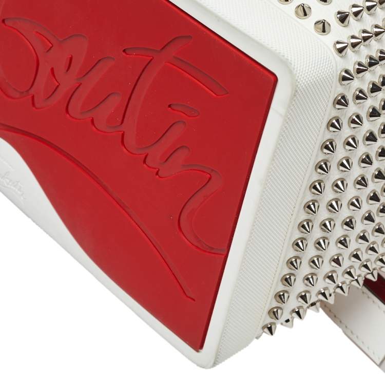 Pre Owned Christian Louboutin White/Red Leather and Rubber Explorafunk Backpack