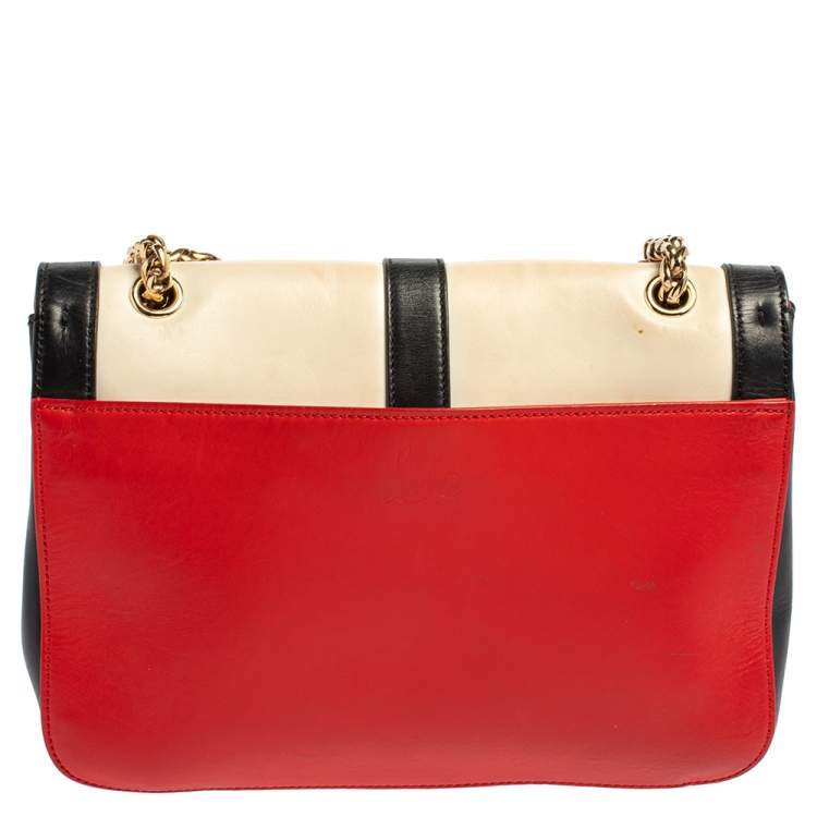 Pre Owned Christian Louboutin Tri Color Leather Sweet Charity Shoulder Bag