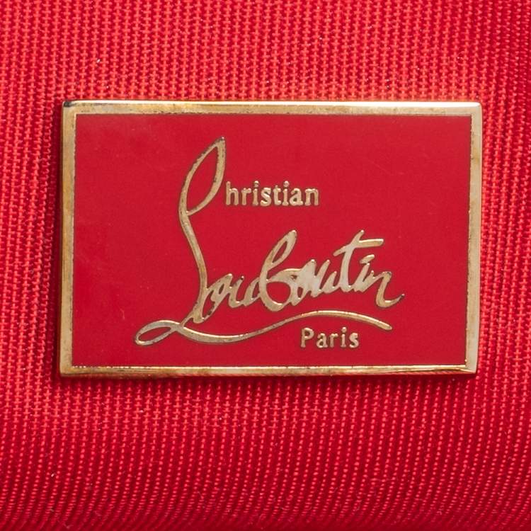 Pre Owned Christian Louboutin Tri Color Lepord Print Loubi Lula Clutch