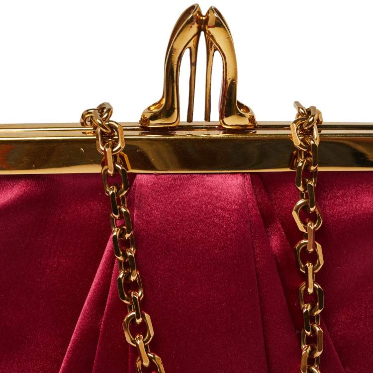 Pre Owned Christian Louboutin Satin Loubi Lula Clutch