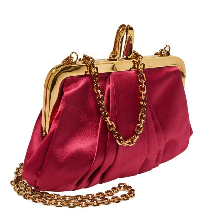 Pre Owned Christian Louboutin Satin Loubi Lula Clutch