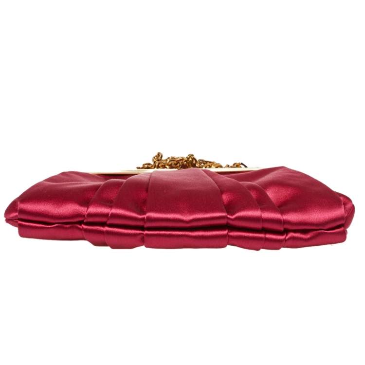 Pre Owned Christian Louboutin Satin Loubi Lula Clutch