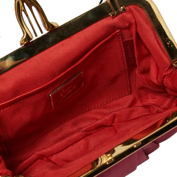 Pre Owned Christian Louboutin Satin Loubi Lula Clutch