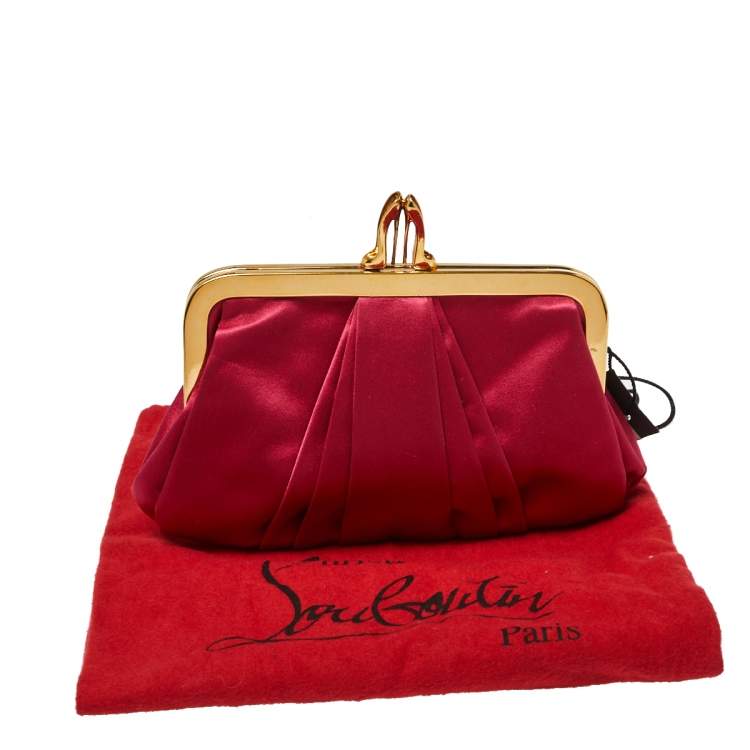 Pre Owned Christian Louboutin Satin Loubi Lula Clutch