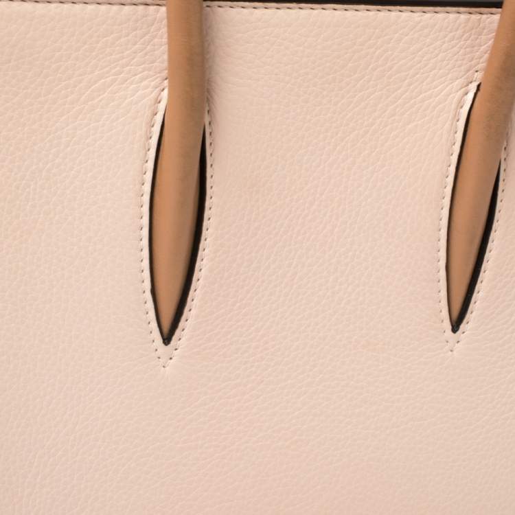 Pre Owned Christian Louboutin Beige Leather Small Paloma Studded Tote
