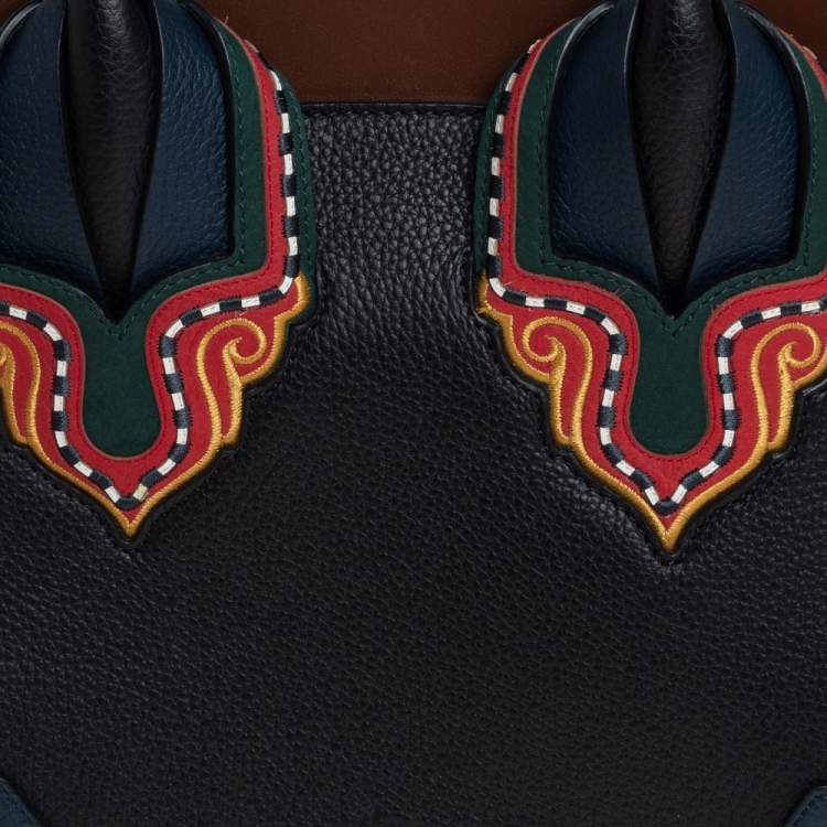 Pre Owned Christian Louboutin Multicolor Leather Small Embroidered Eloise Satchel