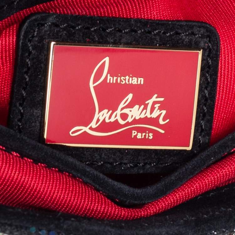 Pre Owned Christian Louboutin Multicolor Glitter and Patent Leather Trim Riviera Clutch 