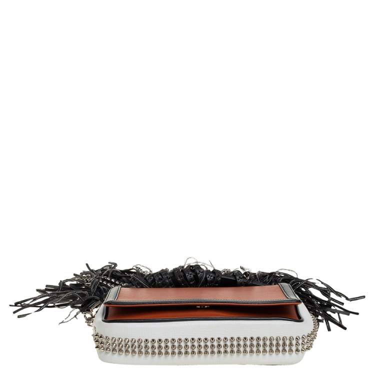 Pre Owned Christian Louboutin Tri Color Leather  Artemis Fringe Shoulder Bag