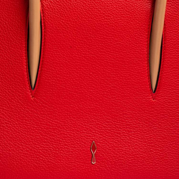 مملوكة مسبقًا Christian Louboutin Red/Beige Leather Paloma Medium Tote