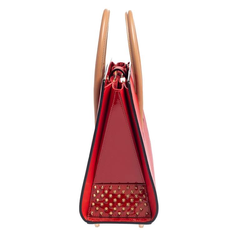 مملوكة مسبقًا Christian Louboutin Red/Beige Leather Paloma Medium Tote