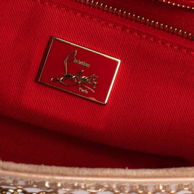 Pre Owned Christian Louboutin Beige Patent Leather Riviera Clutch