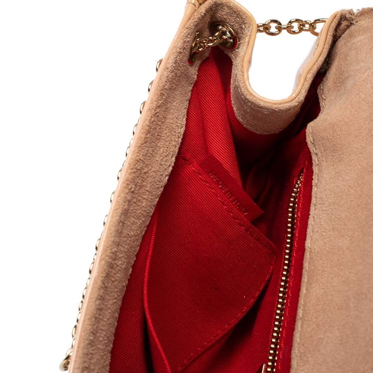 Pre Owned Christian Louboutin Beige Patent Leather Riviera Clutch