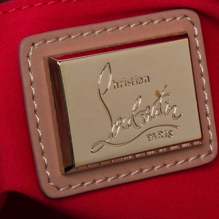 مملوكة مسبقًا Christian Louboutin Beige Leather Spiked Loubiposh Chain Clutch