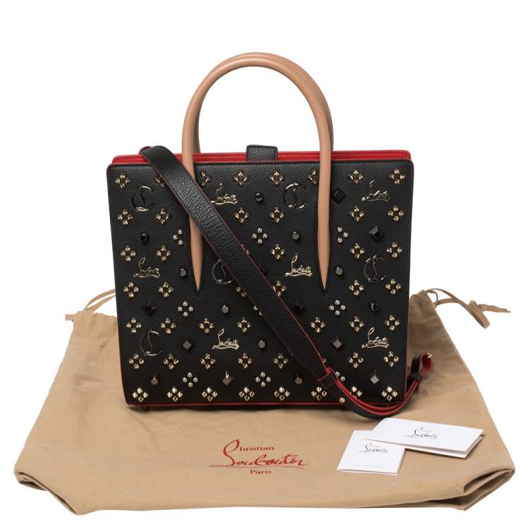 Pre Owned Christian Louboutin Tri Color Studded Leather Paloma Medium Tote