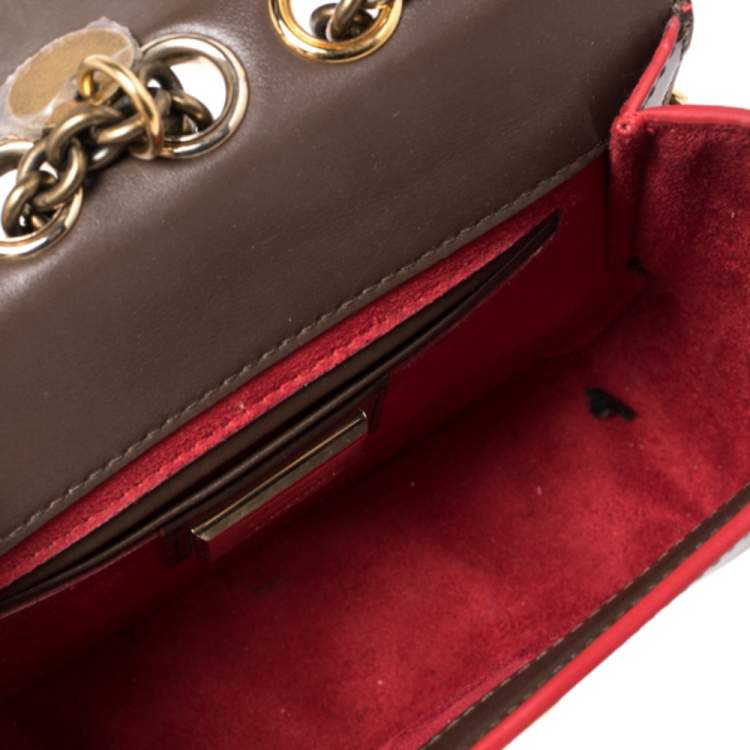 مملوكة مسبقًا Christian Louboutin Brown Leather Spikes Sweet Charity Shoulder Bag
