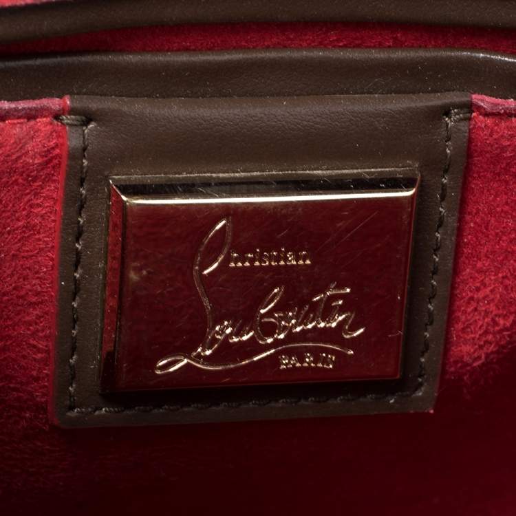 مملوكة مسبقًا Christian Louboutin Brown Leather Spikes Sweet Charity Shoulder Bag