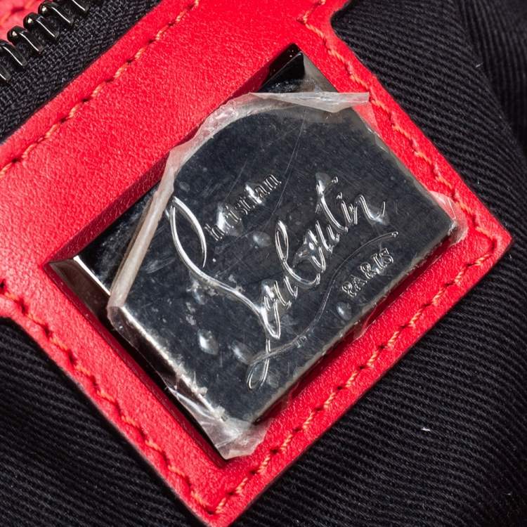 Pre Owned Christian Louboutin Blue/Red Leather and Rubber Explorafunk Backpack