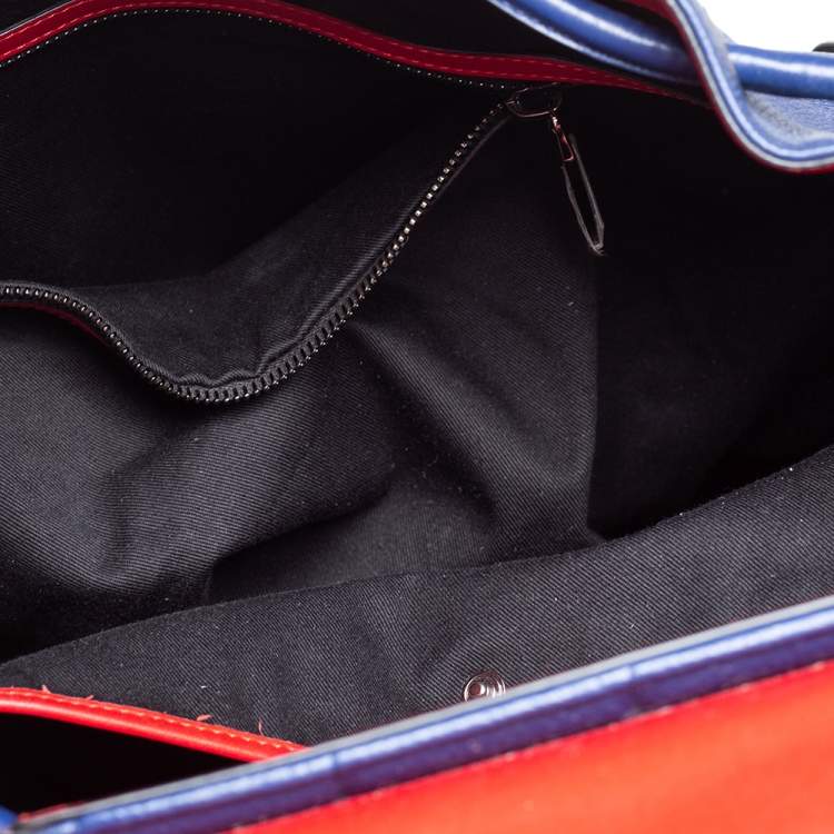 Pre Owned Christian Louboutin Blue/Red Leather and Rubber Explorafunk Backpack
