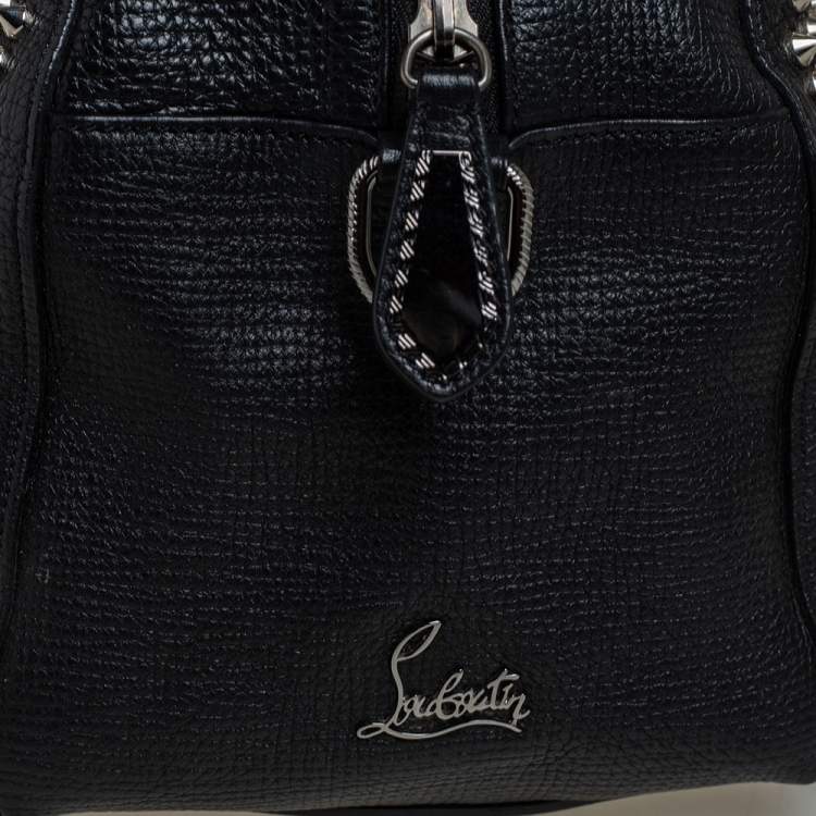 Pre Owned Christian Louboutin Black Leather Panettone Spikes Satchel