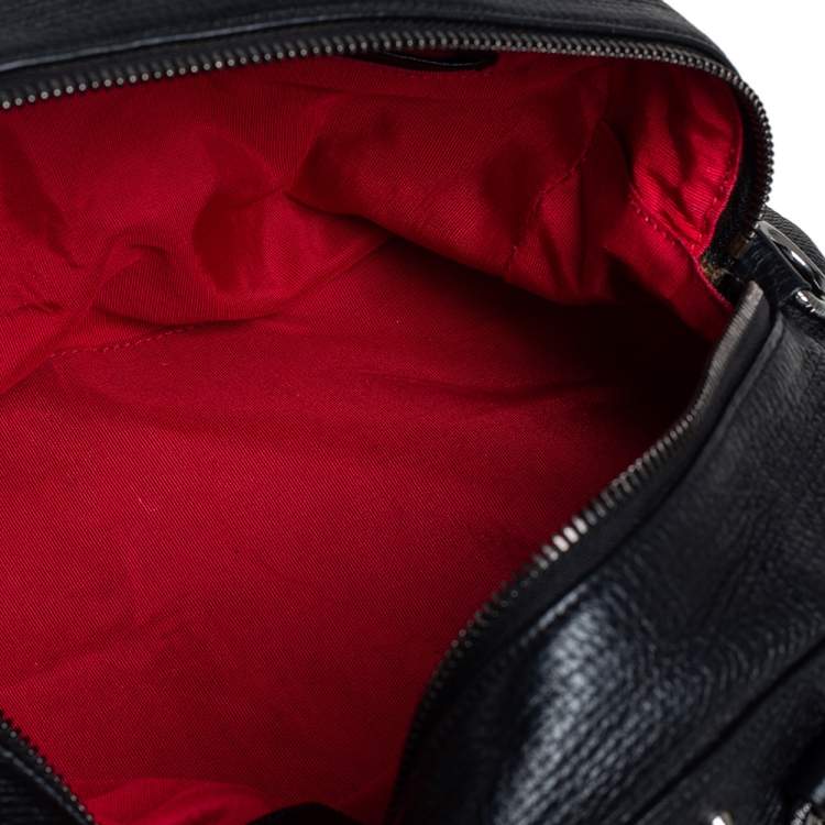 Pre Owned Christian Louboutin Black Leather Panettone Spikes Satchel