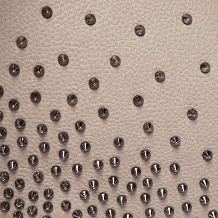 Pre Owned Christian Louboutin Beige Leather Studded Flap Top Handle Bag