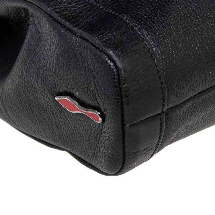 Pre Owned Christian Louboutin Black Leather Sweet Charity Shoulder Bag