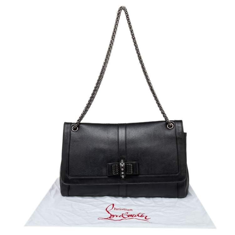 Pre Owned Christian Louboutin Black Leather Sweet Charity Shoulder Bag