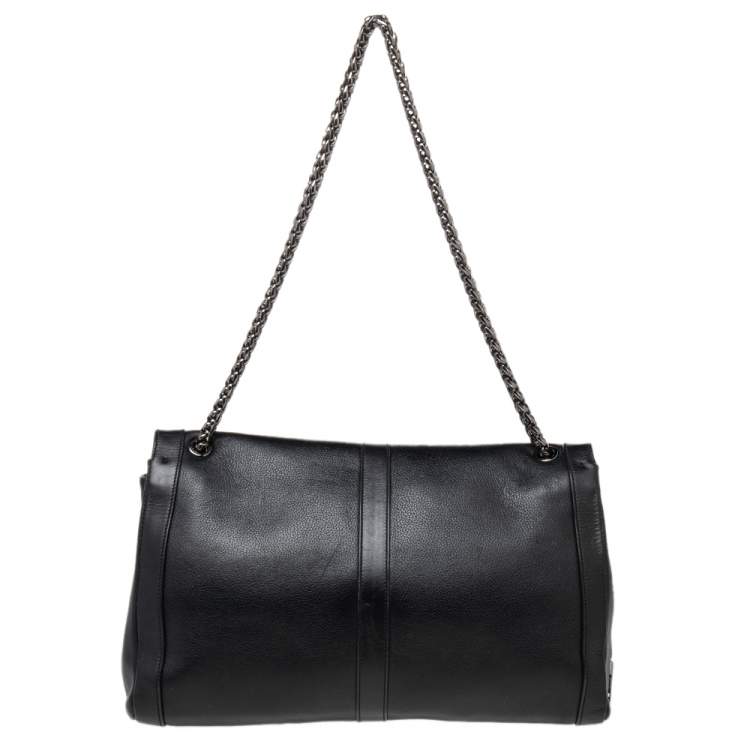 Pre Owned Christian Louboutin Black Leather Sweet Charity Shoulder Bag
