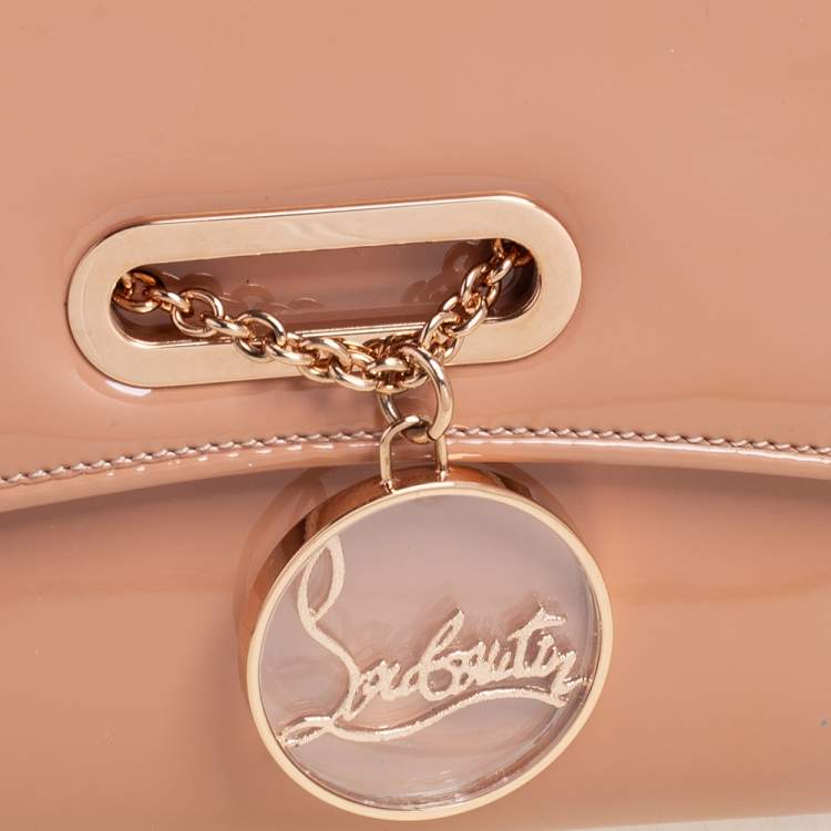 مملوكة مسبقًا Christian Louboutin Beige Patent Leather Riviera Chain Clutch