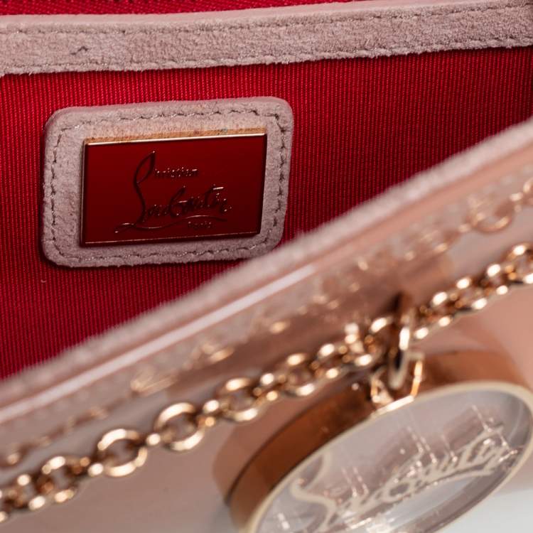 مملوكة مسبقًا Christian Louboutin Beige Patent Leather Riviera Chain Clutch