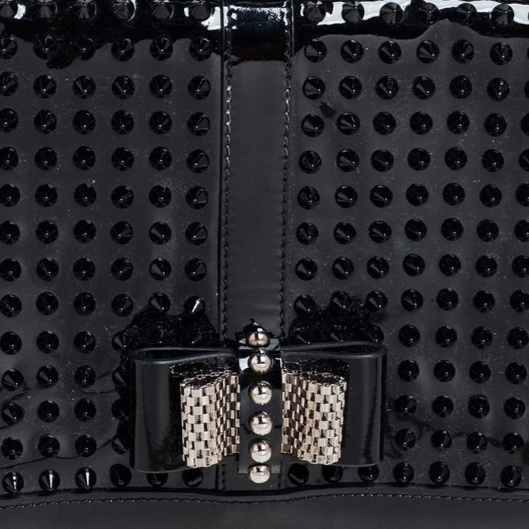 مملوكة مسبقًا Christian Louboutin Black Patent Leather Spike Sweet Charity Shoulder Bag