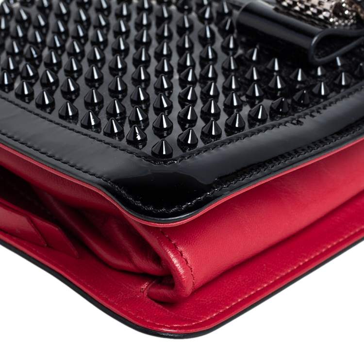 مملوكة مسبقًا Christian Louboutin Black Patent Leather Spike Sweet Charity Shoulder Bag