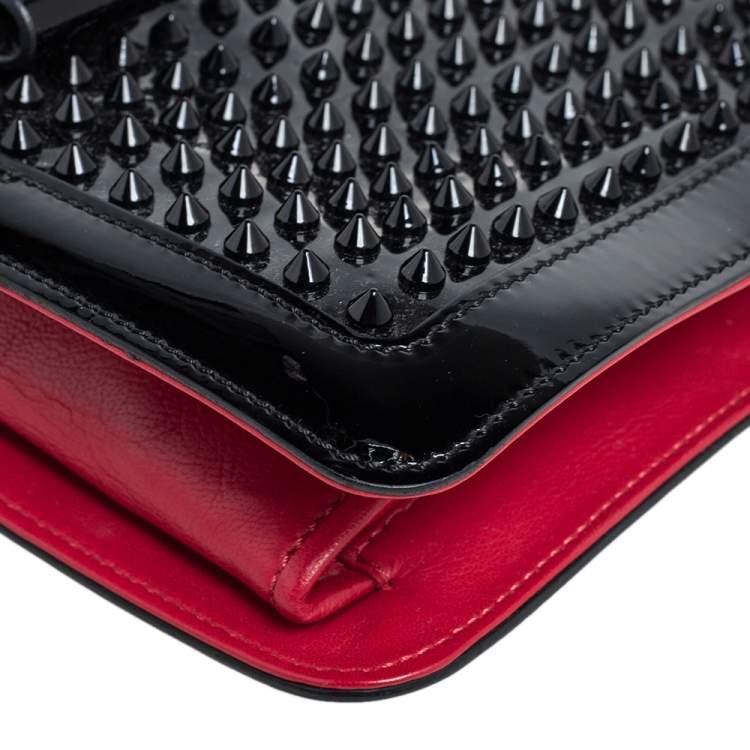 مملوكة �مسبقًا Christian Louboutin Black Patent Leather Spike Sweet Charity Shoulder Bag
