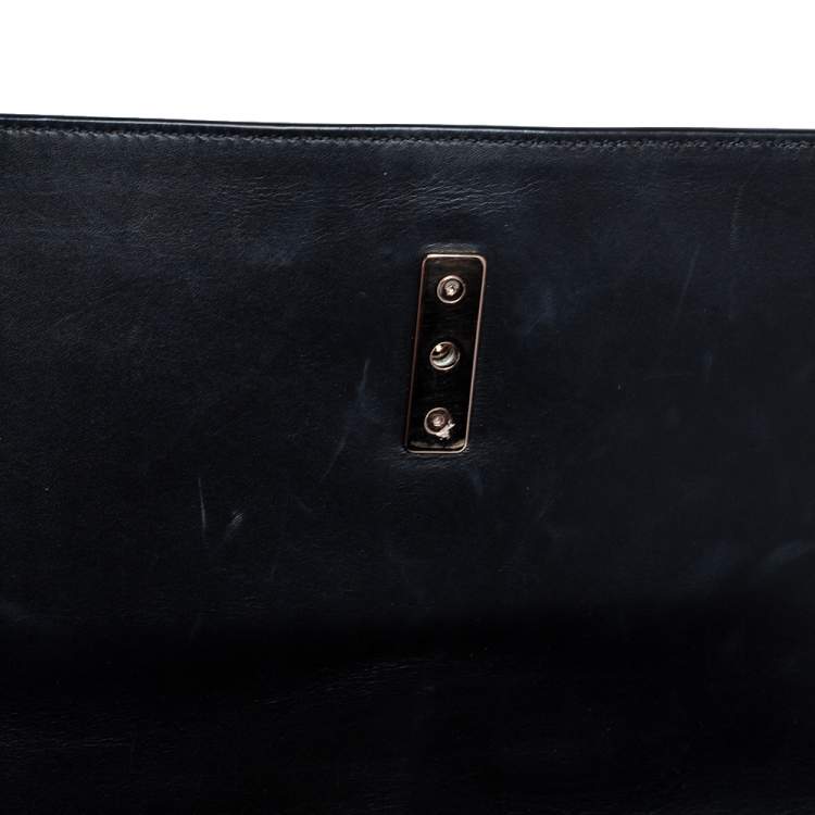 Pre Owned Christian Louboutin Black/Brown Leopard Print Calfhair and Leather Sweet Charity Shoulder Bag